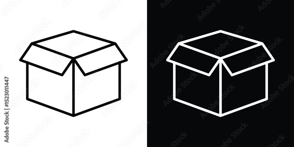 Poster open box icon graphic vector set for ui design