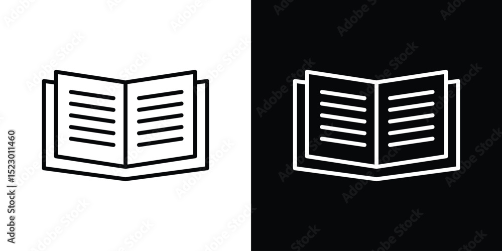 Aufkleber open book icon graphic vector set for ui design