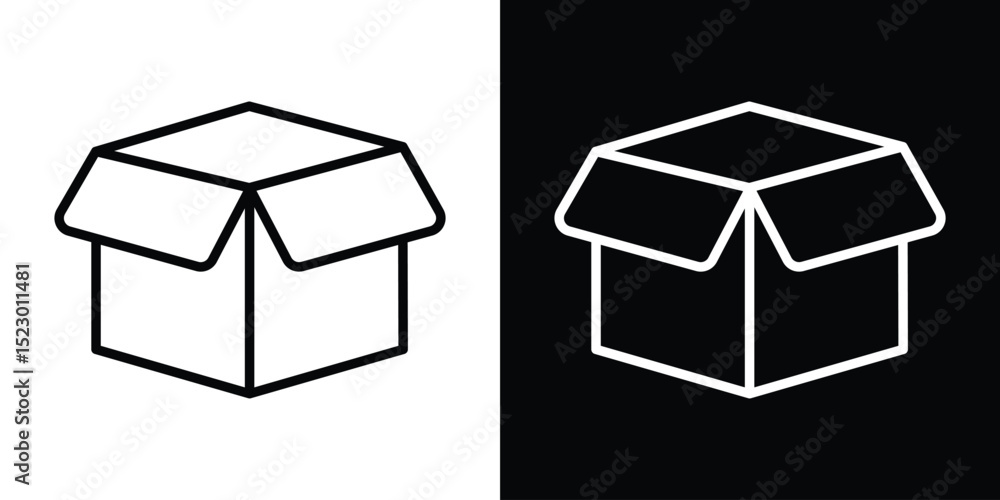 Poster open box icon graphic vector set for ui design