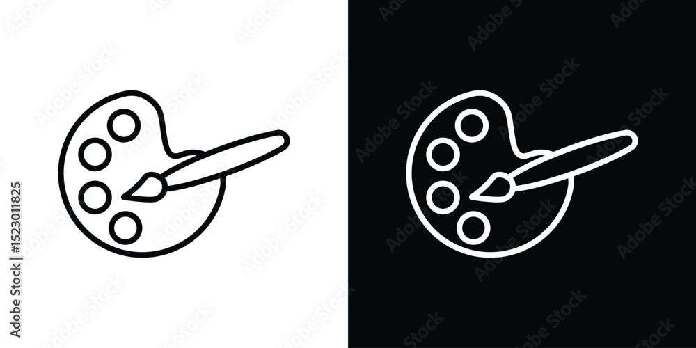 Poster paint icon graphic vector set for ui design