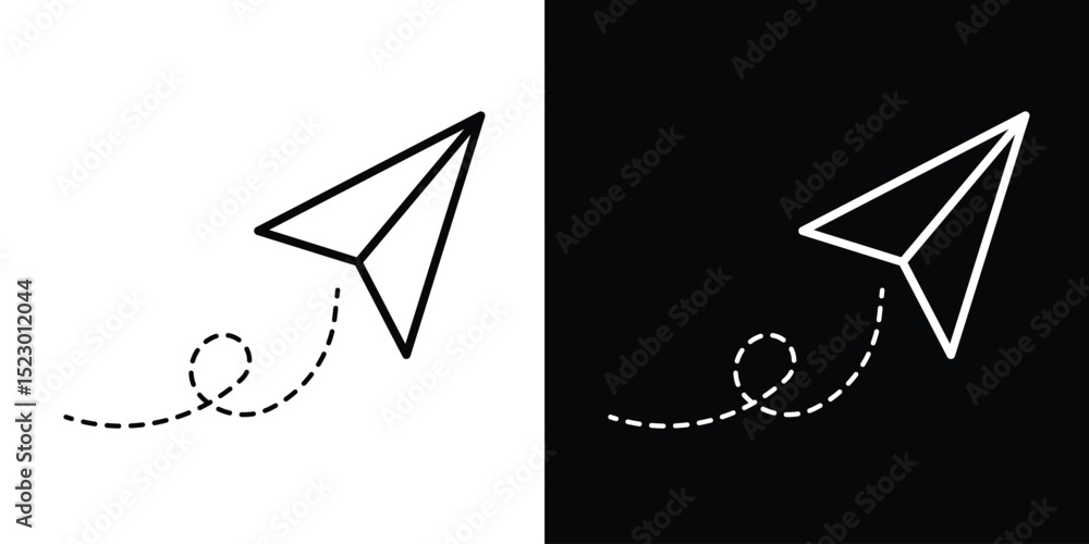 Poster paper plane icon graphic vector set for ui design
