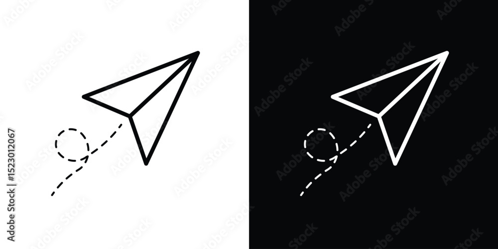 Poster paper plane icon graphic vector set for ui design