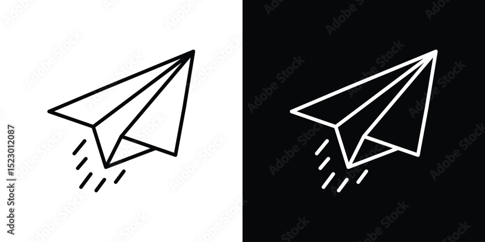 Poster paper plane icon graphic vector set for ui design