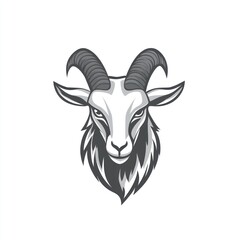Monochrome goat head logo