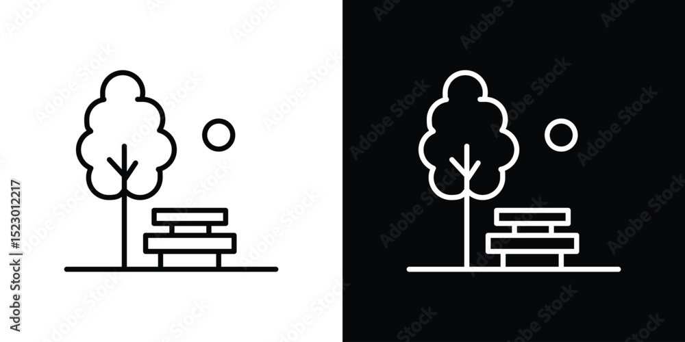 Poster park icon graphic vector set for ui design