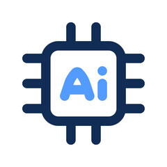 ai chip outline color icon