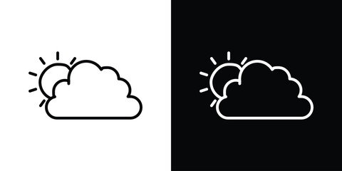Partially cloudy icon Graphic vector set for ui design