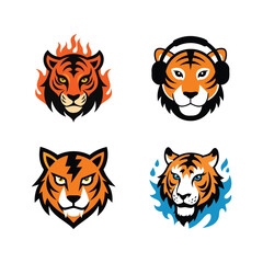 Wild Tiger Head Vector Illustration Pack