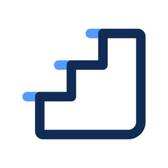 stairs outline color icon