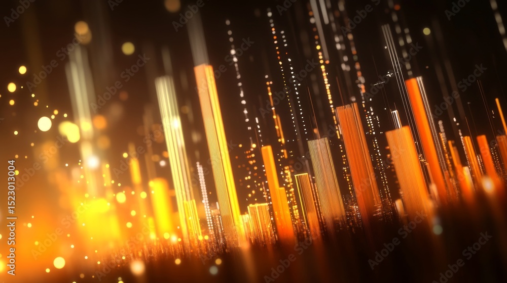 Fototapete A sophisticated D financial bar chart with animated transitions between different data sets, showcasing the dynamics of market changes over a specified period.