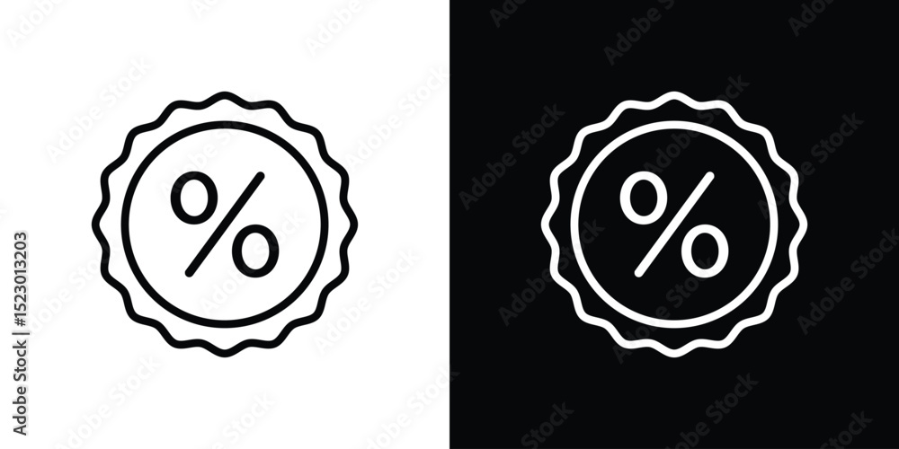Poster percentage icon graphic vector set for ui design
