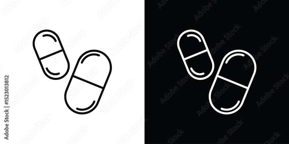 Poster pill icon graphic vector set for ui design