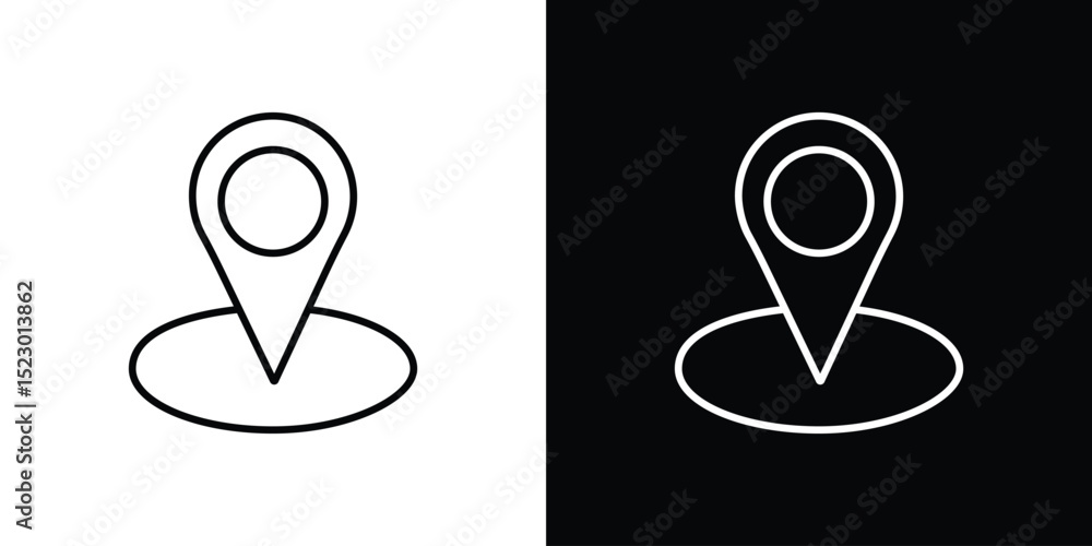 Poster pin icon graphic vector set for ui design