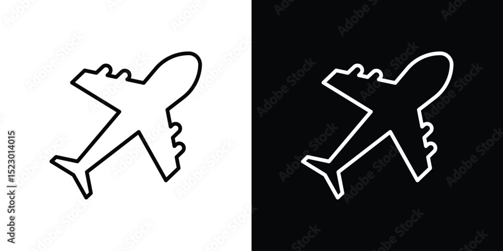 Poster plane icon graphic vector set for ui design