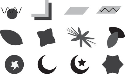 Big set of vector geometric shapes graphic elements. Abstract geometric figures.