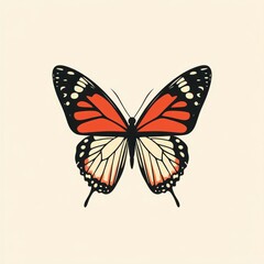 Obraz premium Elegant orange and cream butterfly graphic