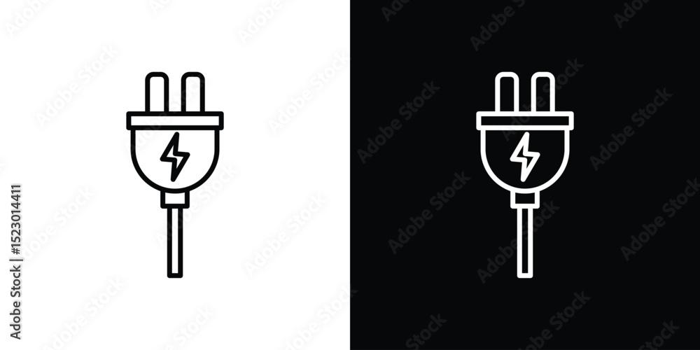 Aufkleber plug icon graphic vector set for ui design