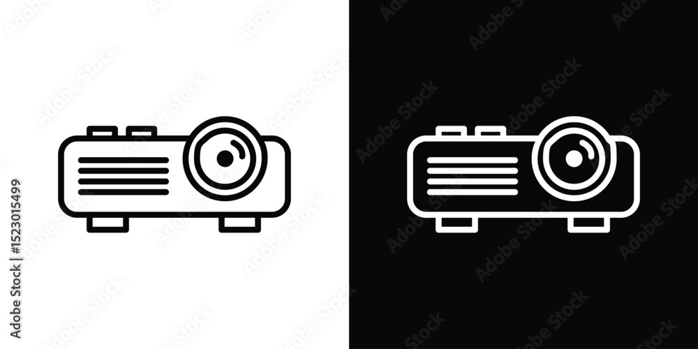 Aufkleber projector icon graphic vector set for ui design