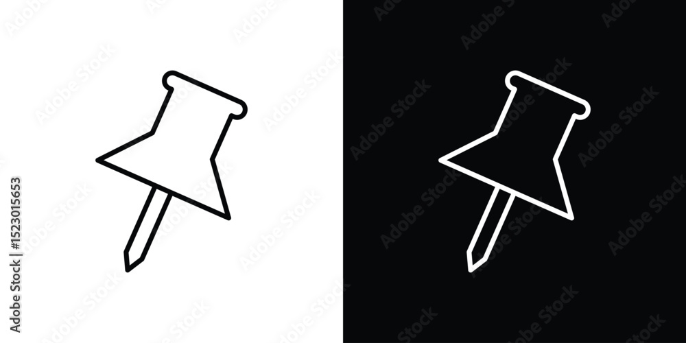 Poster push pin icon graphic vector set for ui design