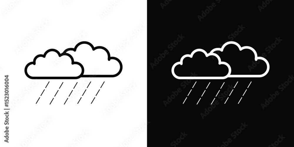 Poster rain icon graphic vector set for ui design