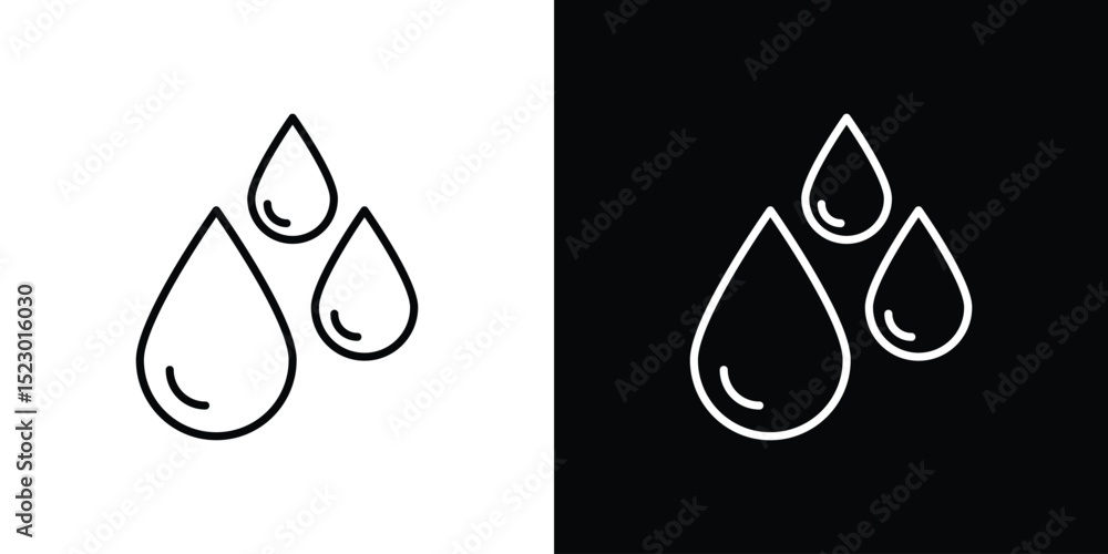 Poster raindrops icon graphic vector set for ui design
