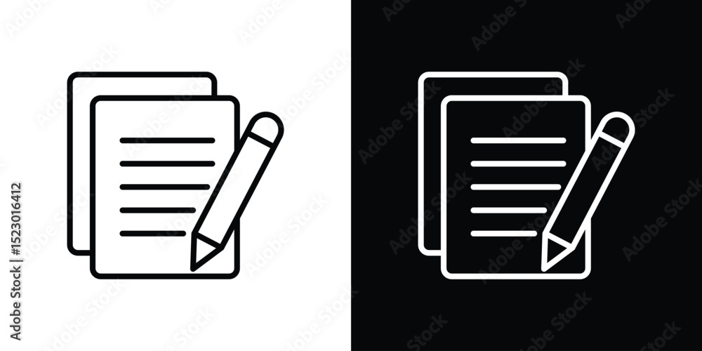 Poster registration form icon graphic vector set for ui design