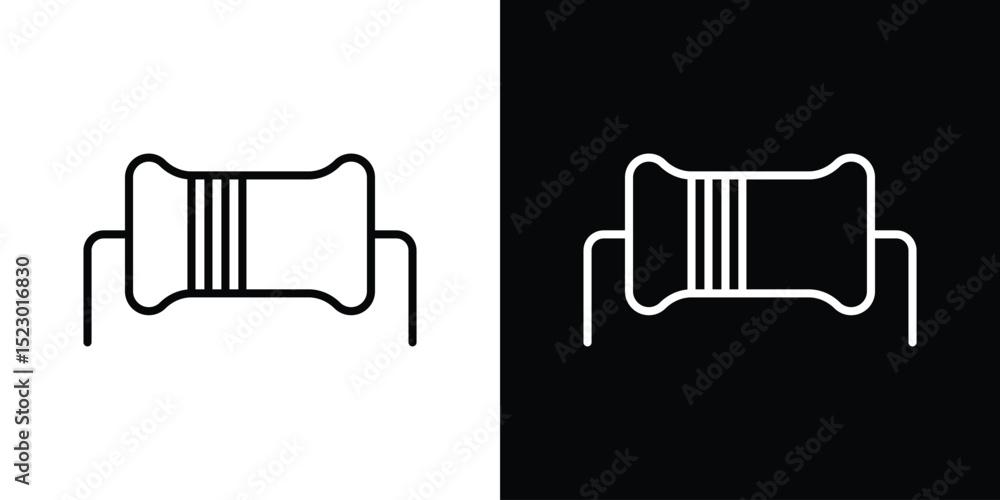 Poster resistor icon graphic vector set for ui design