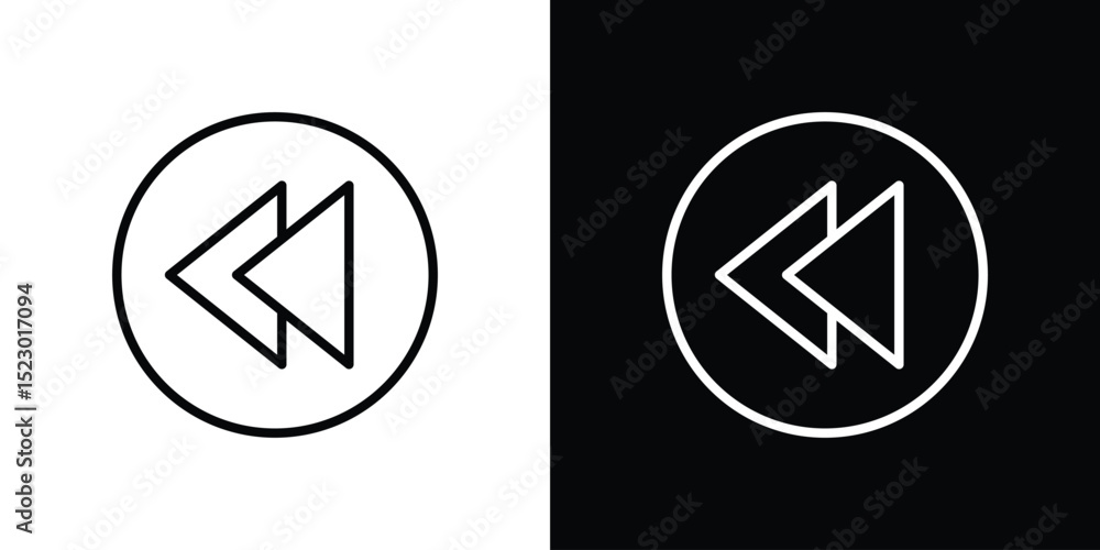 Poster rewind icon graphic vector set for ui design