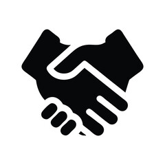 Obraz premium Handshake icon. Black Handshake outline vector illustration isolated on white background