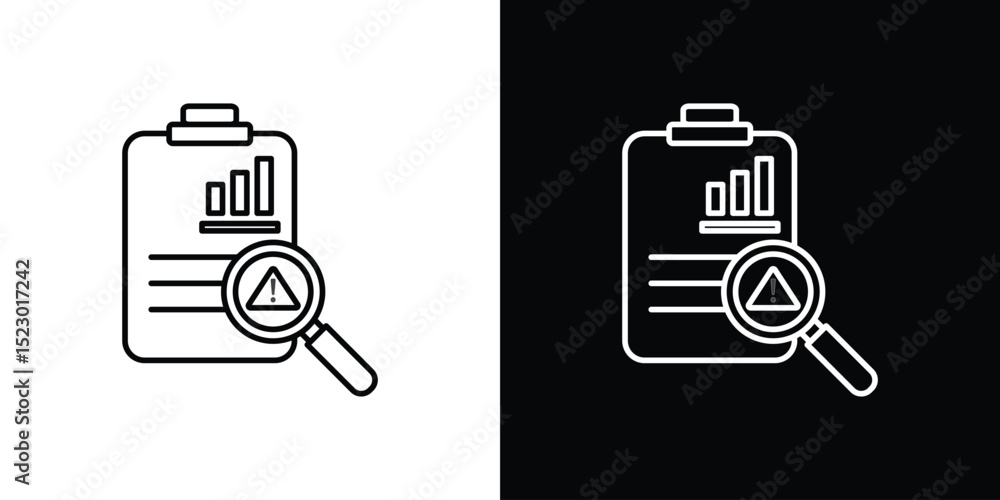 Poster risk analysis icon graphic vector set for ui design