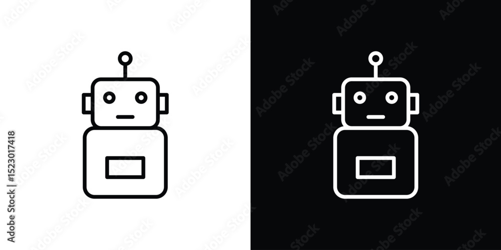 Poster robot icon graphic vector set for ui design