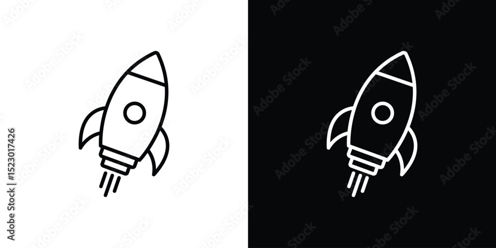 Poster rocket icon graphic vector set for ui design