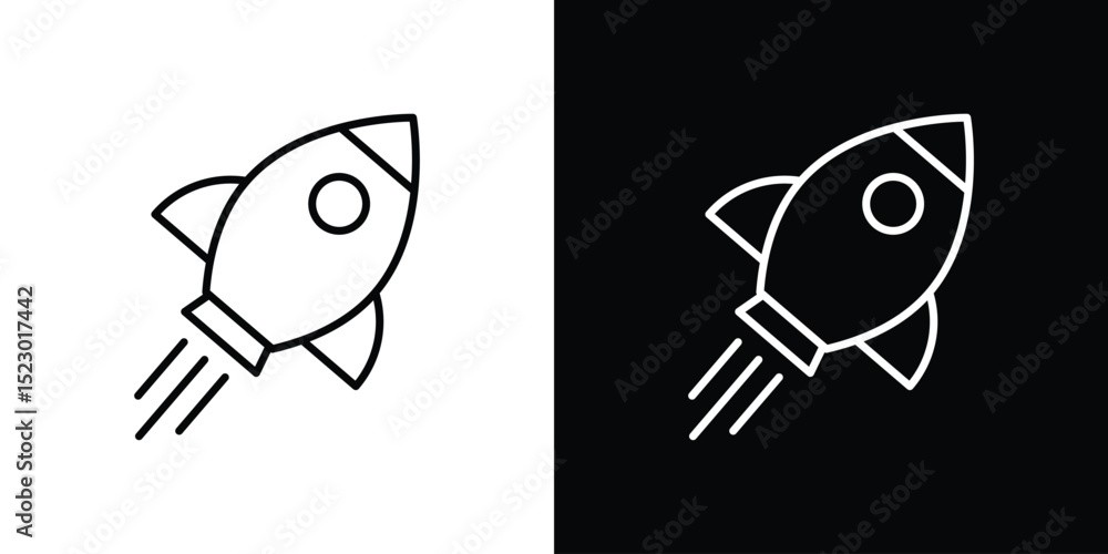 Poster rocket icon graphic vector set for ui design