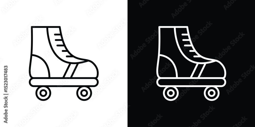 Poster roller skates icon graphic vector set for ui design