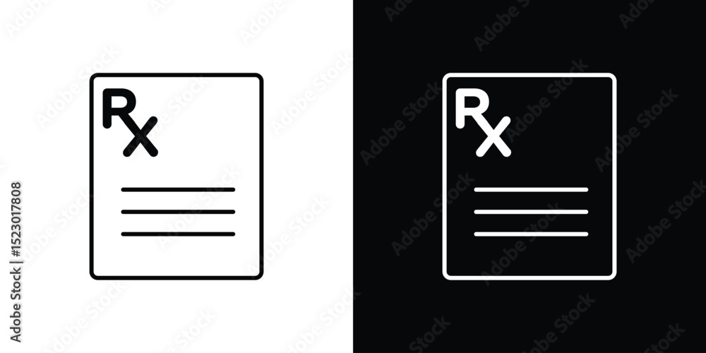 Poster rx icon graphic vector set for ui design