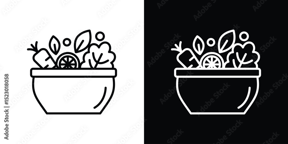Poster salad icon graphic vector set for ui design