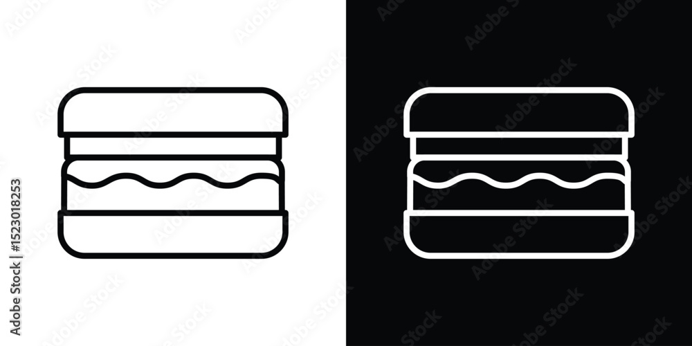 Poster sandwich icon graphic vector set for ui design