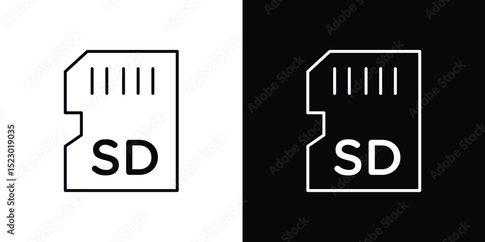 Poster sd card icon graphic vector set for ui design