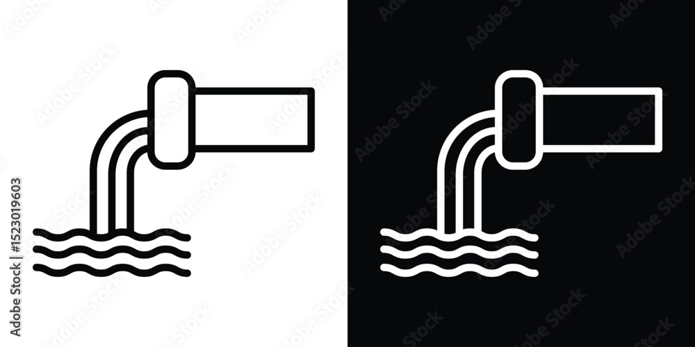 Poster sewage icon graphic vector set for ui design