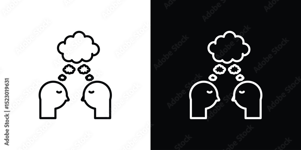 Aufkleber share thoughts icon graphic vector set for ui design