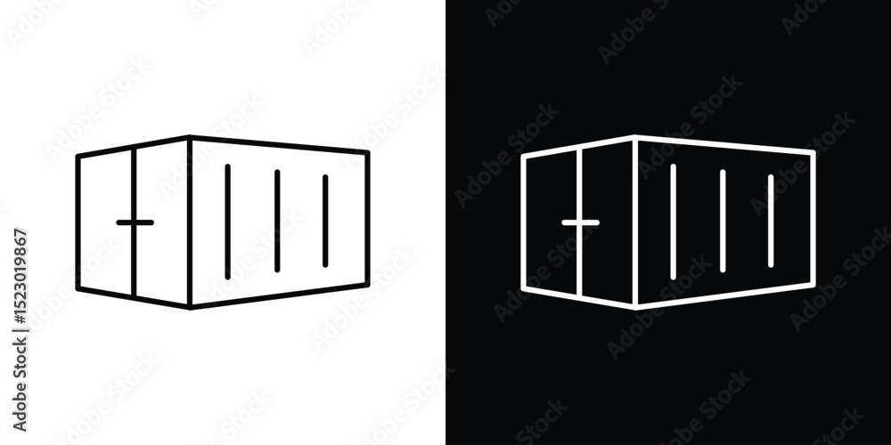 Poster shipping container icon graphic vector set for ui design