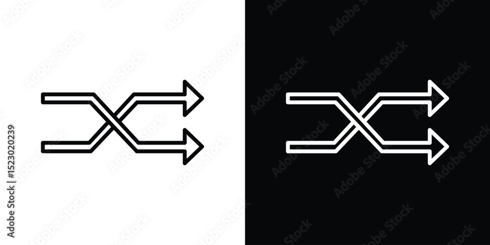 Poster shuffle icon graphic vector set for ui design