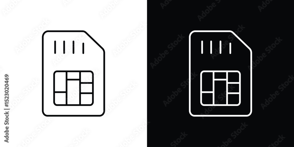 Poster sim card icon graphic vector set for ui design