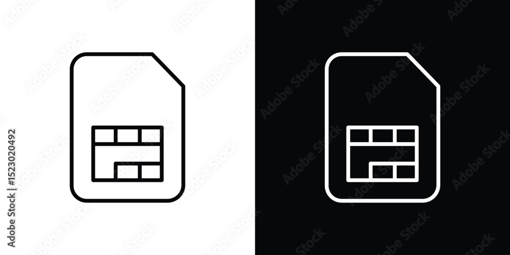 Poster sim card icon graphic vector set for ui design