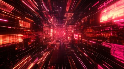 Abstract circuit cyberspace design created with Generative Ai technology