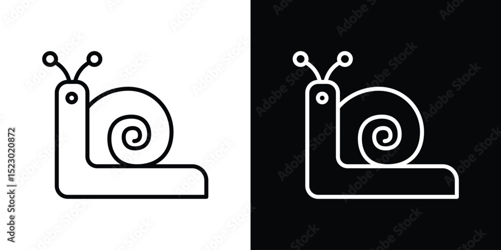 Poster snail icon graphic vector set for ui design