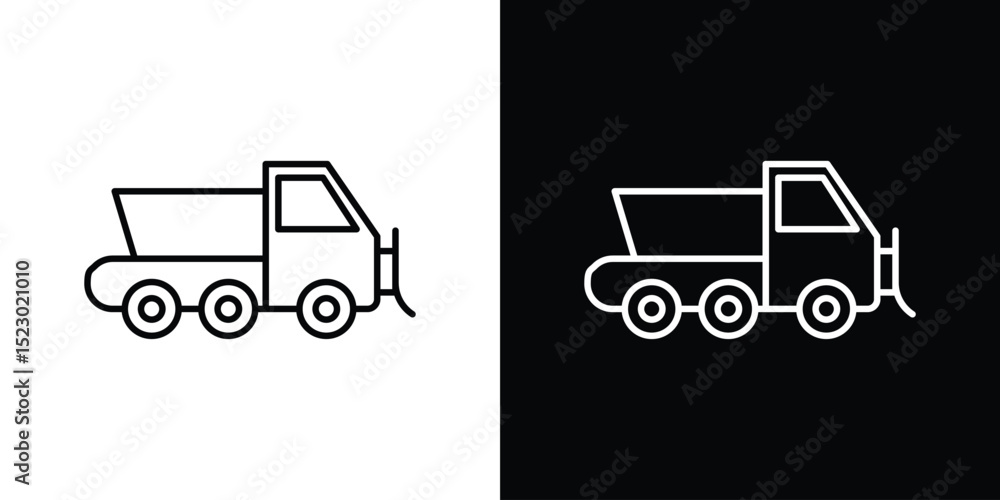 Poster snowplow icon graphic vector set for ui design