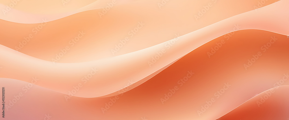 Poster curved abstract orange red background with soft gradient layers for modern design and ai