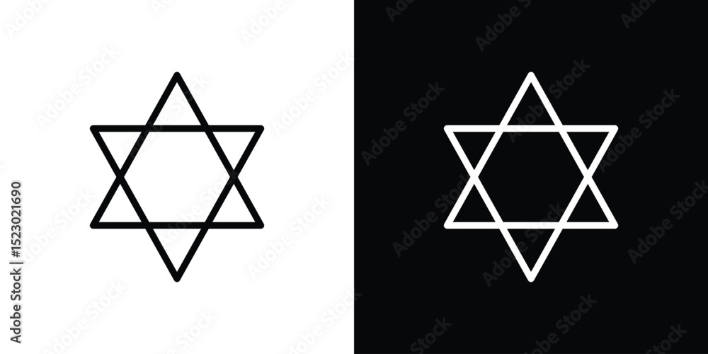 Poster star of david icon graphic vector set for ui design