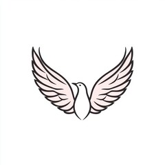 Fototapeta premium Simple, elegant stylized dove with outstretched wings